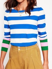 Boden Blue Ella Long Sleeve Breton 100% Cotton T-Shirt - Image 2 of 5