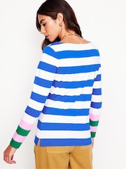 Boden Blue Ella Long Sleeve Breton 100% Cotton T-Shirt - Image 3 of 5