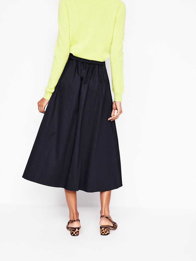 Boden Black Isabella Cotton Sateen Skirt - Image 2 of 5
