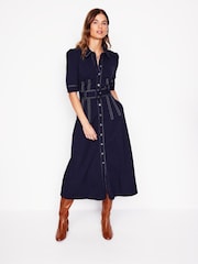 Boden Blue Fashion Ponte Shirt Dress - Image 1 of 5