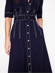 Boden Blue Fashion Ponte Shirt Dress - Image 2 of 5