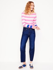 Boden Pink Ella Long Sleeve Breton 100% Cotton T-Shirt - Image 4 of 5