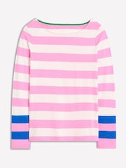 Boden Pink Ella Long Sleeve Breton 100% Cotton T-Shirt - Image 5 of 5