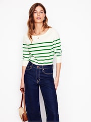 Boden Green Ella Long Sleeve Breton 100% Cotton T-Shirt - Image 5 of 6