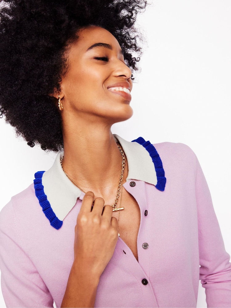 Boden Pink Frilled Blend Jumper - Image 3 of 5
