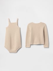 Gap Beige Cardigan Outfit Set (Newborn-24mths) - Image 2 of 3