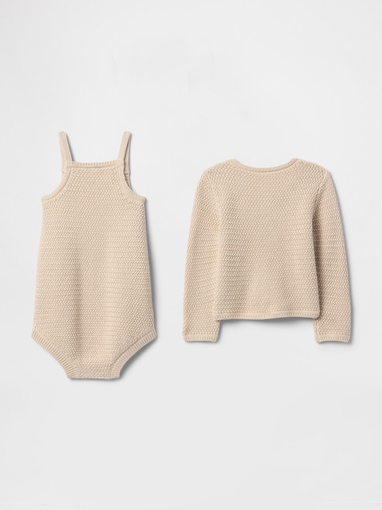 Gap Beige Cardigan Outfit Set (Newborn-24mths) - Image 2 of 3