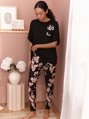 Bath & Body Works Black Cherry Blossom Legging 100% Cottton Pyjama Set - Image 1 of 5