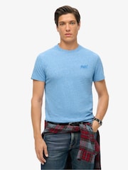 Superdry Fresh Blue Grit Essential Logo Embroidery T-Shirt - Image 1 of 7