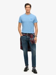 Superdry Fresh Blue Grit Essential Logo Embroidery T-Shirt - Image 3 of 7