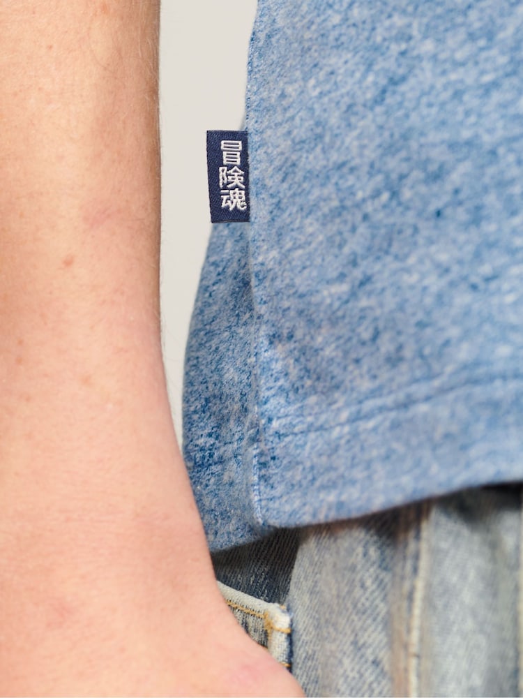 Superdry Fresh Blue Grit Essential Logo Embroidery T-Shirt - Image 5 of 7