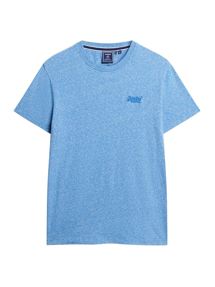 Superdry Fresh Blue Grit Essential Logo Embroidery T-Shirt - Image 6 of 7