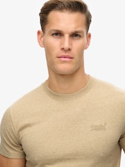 Hellbraun meliert - Superdry Essential T-Shirt mit Logostickerei - Bild 4 von 6