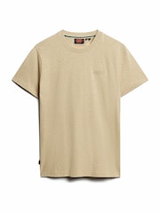 Hellbraun meliert - Superdry Essential T-Shirt mit Logostickerei - Bild 5 von 6