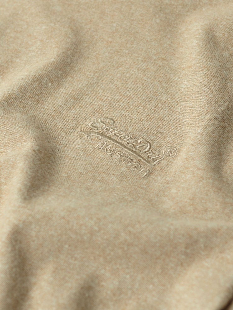 Kellanruskea Brown Marl - Superdry Essential Company Logo -kirjailtu T-paita - Kuva 8 / 8