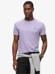 Superdry Iris Purple Marl Essential Logo Embroidery T-Shirt - Image 1 of 6