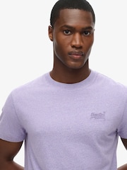 Superdry Iris Purple Marl Essential Logo Embroidery T-Shirt - Image 4 of 6
