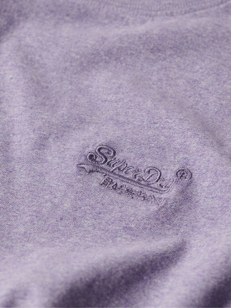 Superdry Iris Purple Marl Essential Logo Embroidery T-Shirt - Image 6 of 6