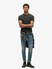 Superdry Raven Black Marl Essential Logo Embroidery T-Shirt - Image 3 of 6