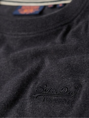 Superdry Raven Black Marl Essential Logo Embroidery T-Shirt - Image 6 of 6