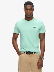 Superdry Spearmint Light Green Essential Logo Embroidery T-Shirt - Image 1 of 6