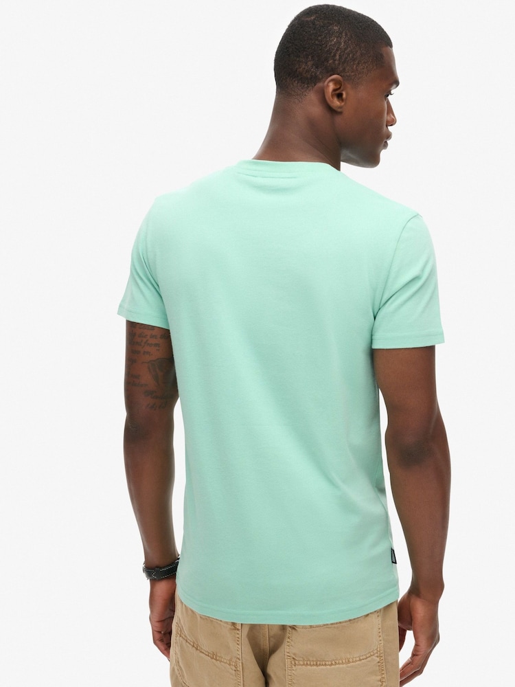 Superdry Spearmint Light Green Essential Logo Embroidery T-Shirt - Image 2 of 6