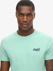 Superdry Spearmint Light Green Essential Logo Embroidery T-Shirt - Image 3 of 6