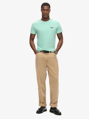 Superdry Spearmint Light Green Essential Logo Embroidery T-Shirt - Image 4 of 6