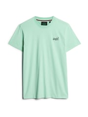 Superdry Spearmint Light Green Essential Logo Embroidery T-Shirt - Image 5 of 6