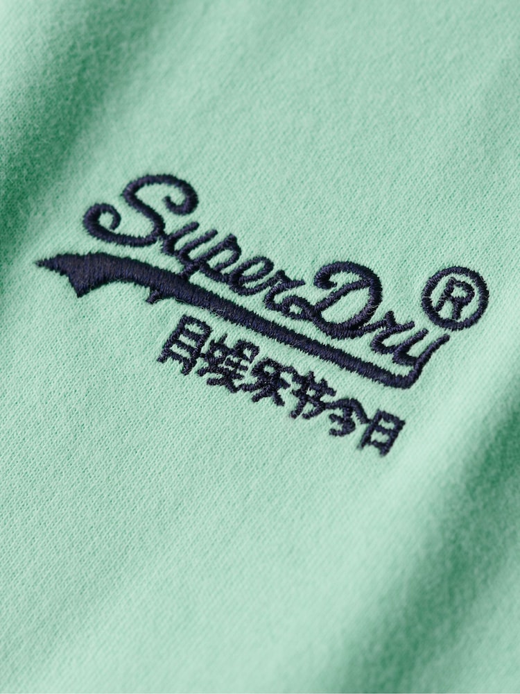 Superdry Spearmint Light Green Essential Logo Embroidery T-Shirt - Image 6 of 6