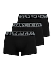 Superdry Triple Black/Grey Logo Trunk Triple Pack - Image 1 of 5