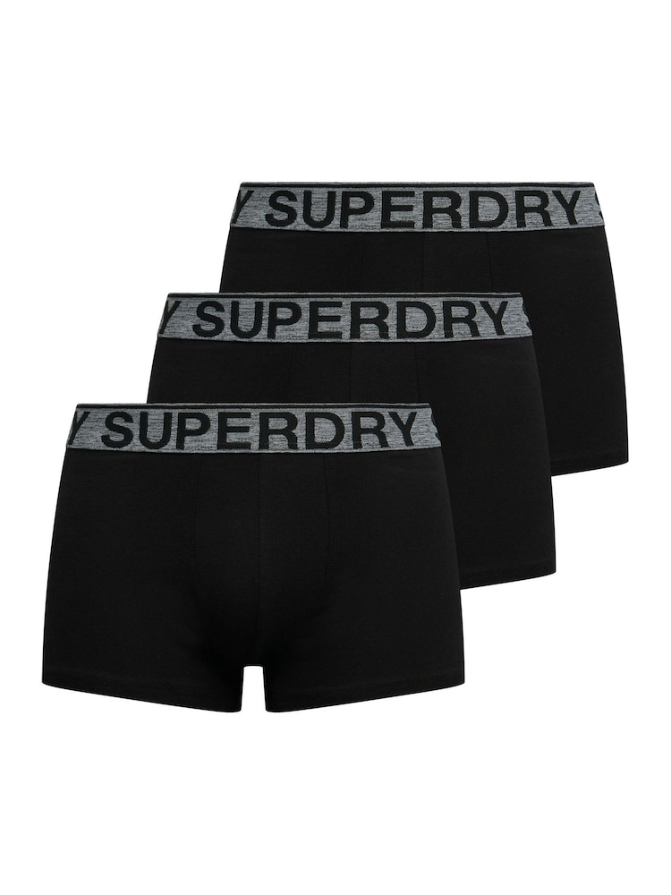 Superdry Triple Black/Grey Logo Trunk Triple Pack - Image 1 of 5