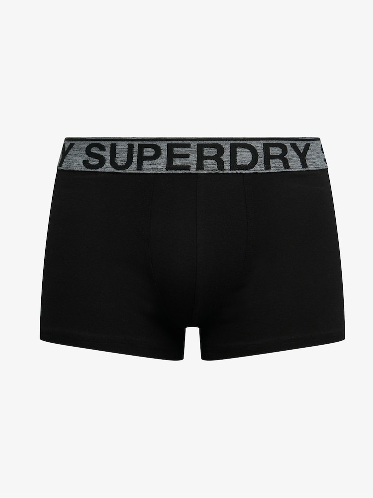 Superdry Triple Black/Grey Logo Trunk Triple Pack - Image 2 of 5
