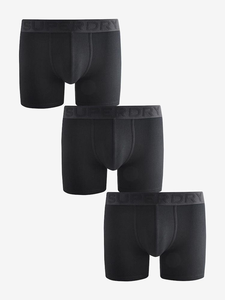 Superdry Black Logo Boxer Triple Pack - Image 1 of 8