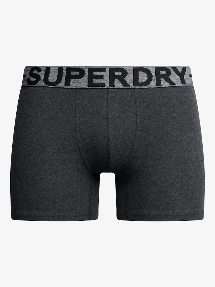 Черный меланжевый Raven - Superdry Logo Boxer Triple Pack - Изображение 2 из 7
