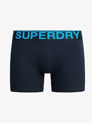 Superdry Navy Blue Stripe Logo Boxer Triple Pack - Image 3 of 8