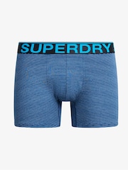 Superdry Navy Blue Stripe Logo Boxer Triple Pack - Image 4 of 8