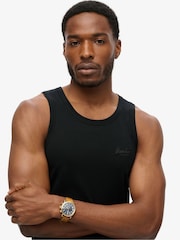 Superdry Black Essential Logo Slim Fit Vest Top - Image 3 of 6