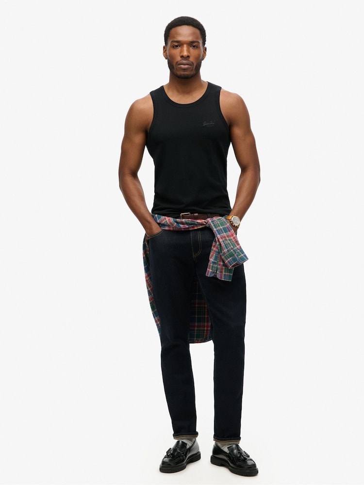 Superdry Black Essential Logo Slim Fit Vest Top - Image 4 of 6