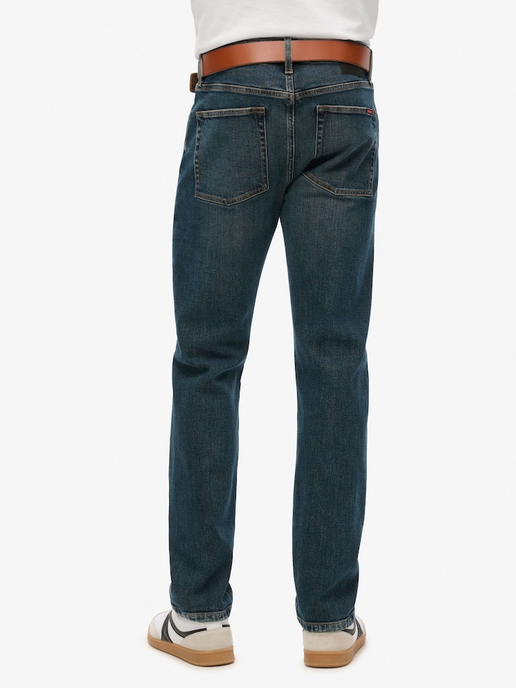 Superdry Viper Vintage Indigo Slim Vintage Straight Jeans - Image 3 of 7