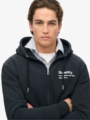 Superdry Black Core Logo City Loose Fit Zip Hood - Image 5 of 5