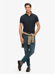 Темно-синий Eclipse - Футболка-поло свободного кроя с контрастной отделкой Superdry Sportswear - Изображение 4 из 6
