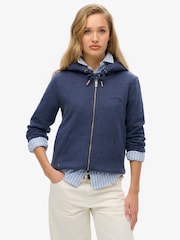 Superdry Blue Essential Logo Zip Hoodie - Image 1 of 6