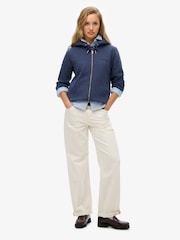Superdry Blue Essential Logo Zip Hoodie - Image 3 of 6