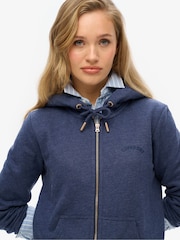 Superdry Blue Essential Logo Zip Hoodie - Image 4 of 6