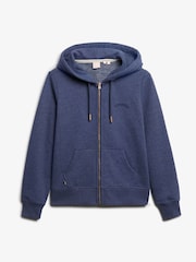 Superdry Blue Essential Logo Zip Hoodie - Image 5 of 6