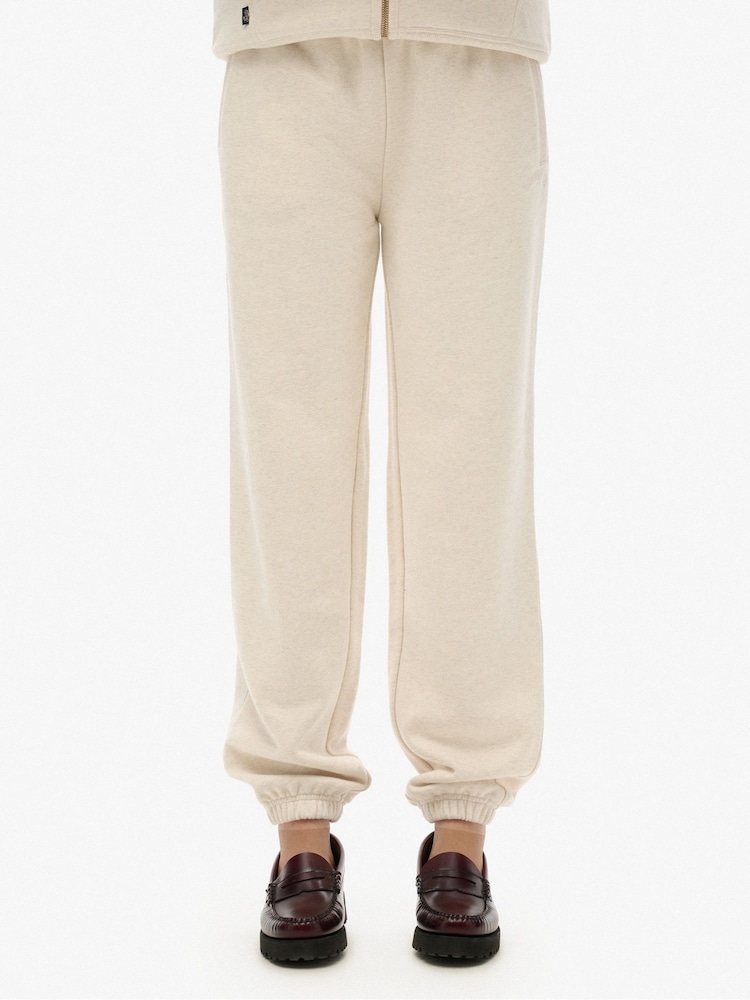 Superdry Cream Essential Logo Joggers - Image 4 of 7