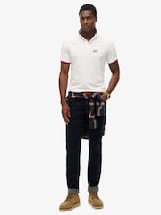 Блестящий белый - Футболка-поло свободного кроя с контрастной отделкой Superdry Sportswear - Image 3 of 6