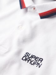 Блестящий белый - Футболка-поло свободного кроя с контрастной отделкой Superdry Sportswear - Image 6 of 6