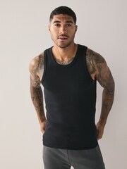Black Rib Vests 5 Pack - Image 4 of 4